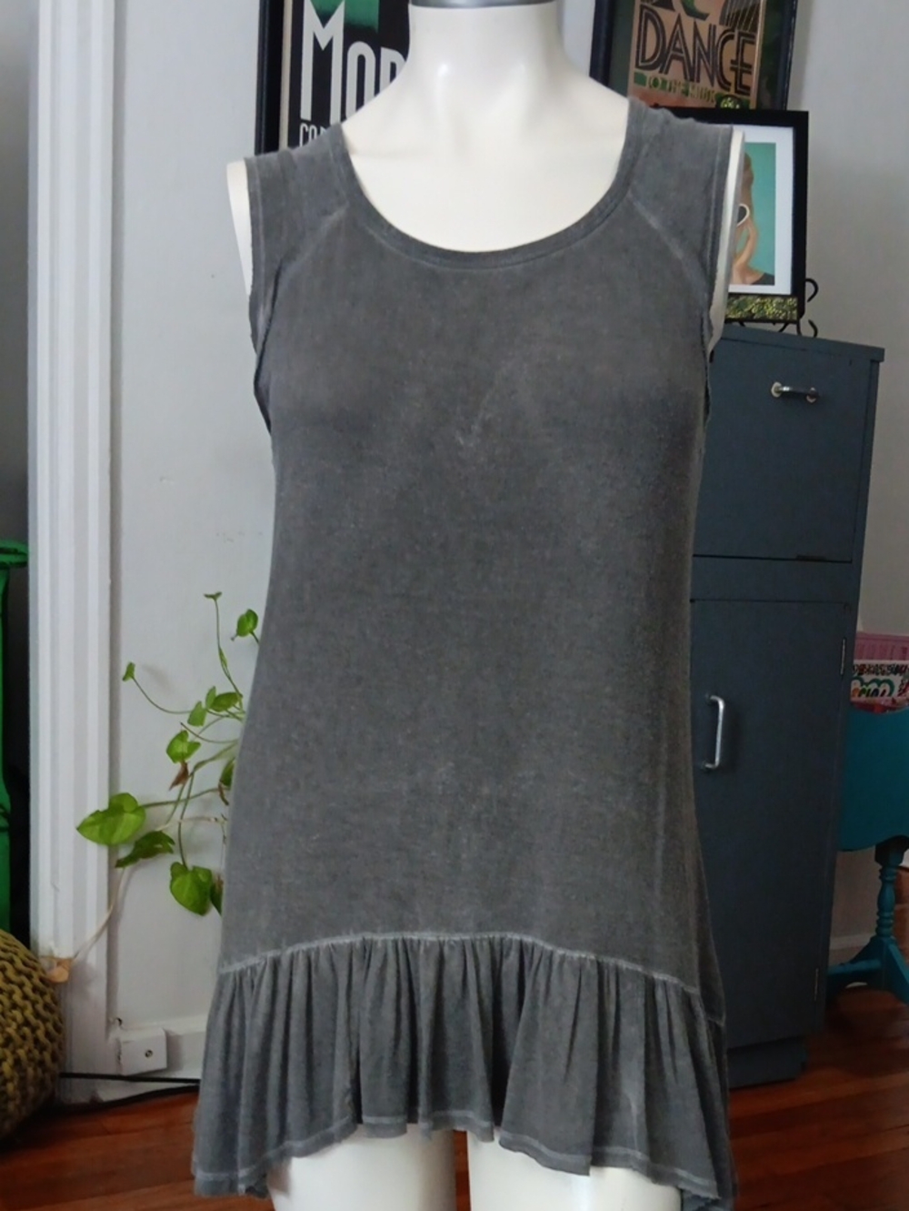 Dantelle Gray Casual Tunic Top